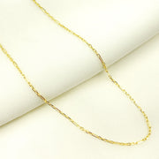 14K Solid Yellow Gold Diamond Cut Cable Link Chain